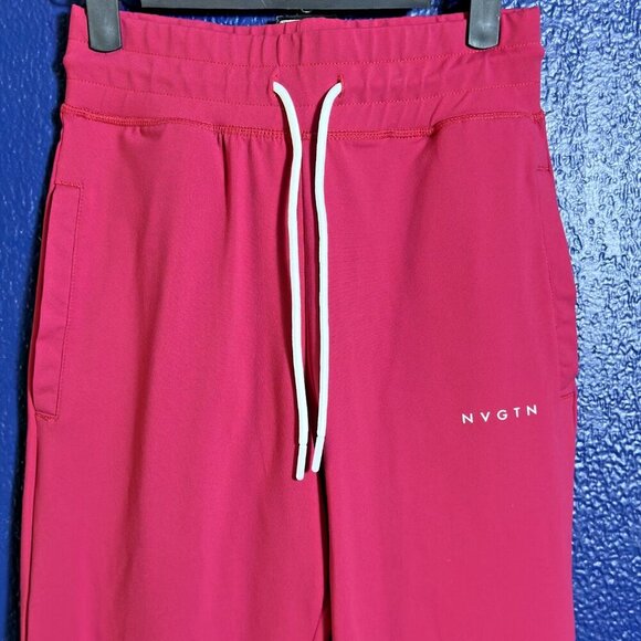NVGTN Joggers Sz M Ruby Red Women’s Drawstring Tapered High Rise Sporty Gym - Picture 4 of 9